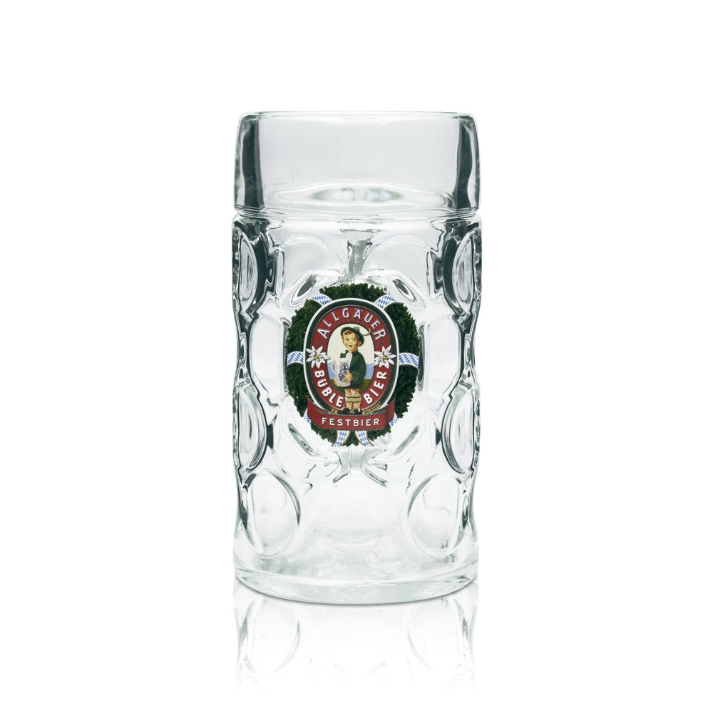 Allgäuer Büble Bierglas Maßkrug 1l Festbier Edition Kontur Gläser Brauerei Bayern