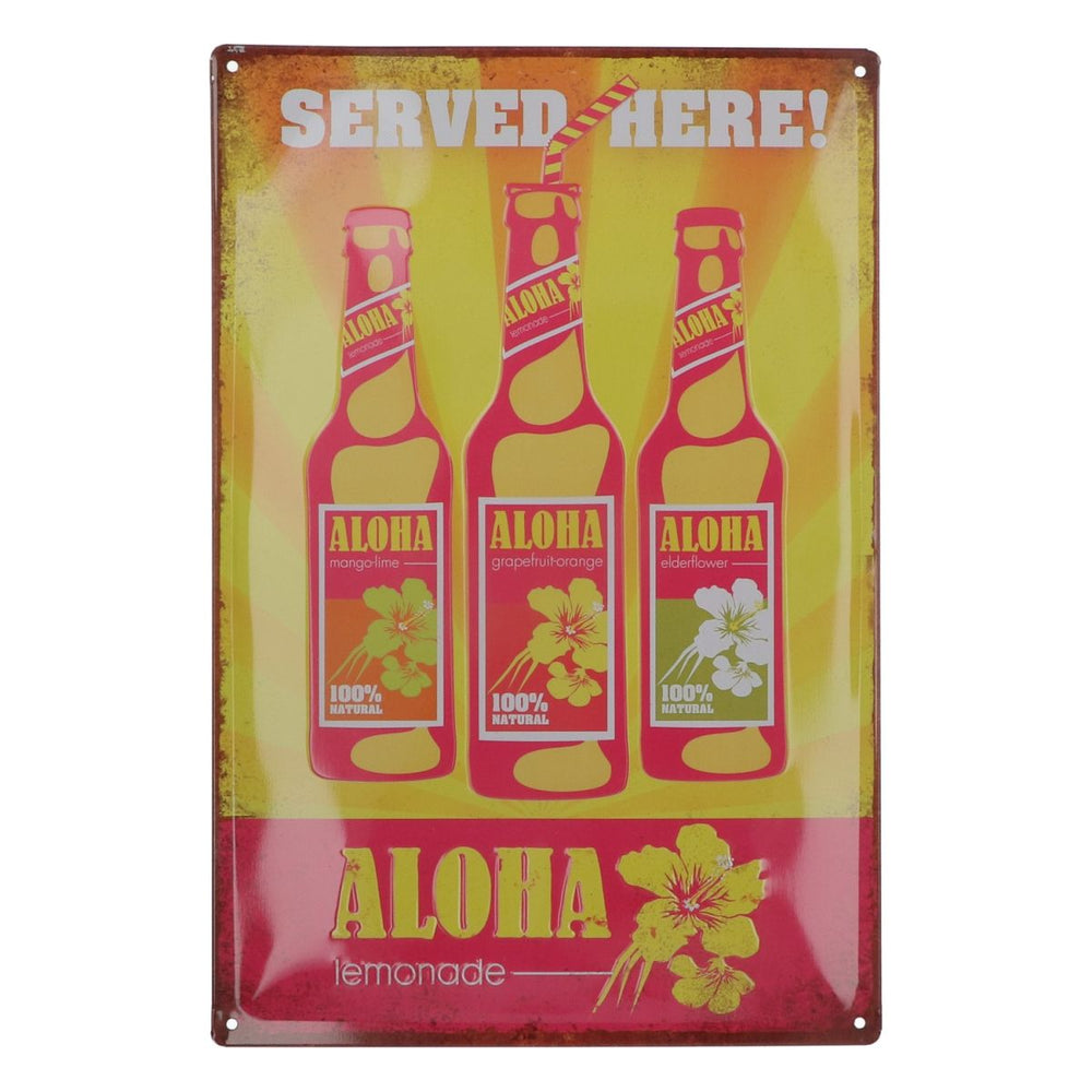 Aloha Limonade Blechschild Served Here 38x25cm Reklameschild Wand Deko Merch