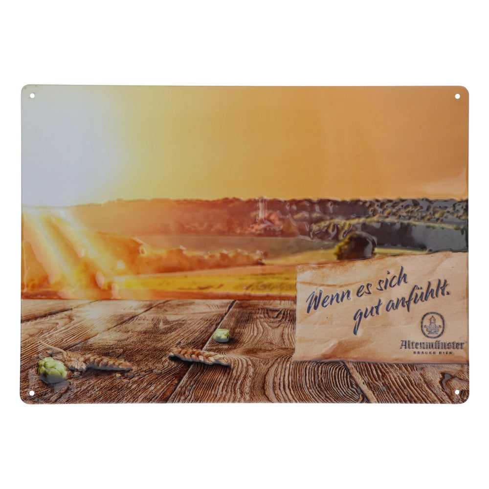 Altenmünster Bier Magnet Blechschild Werbeschild mit zwei Magneten Flaschen