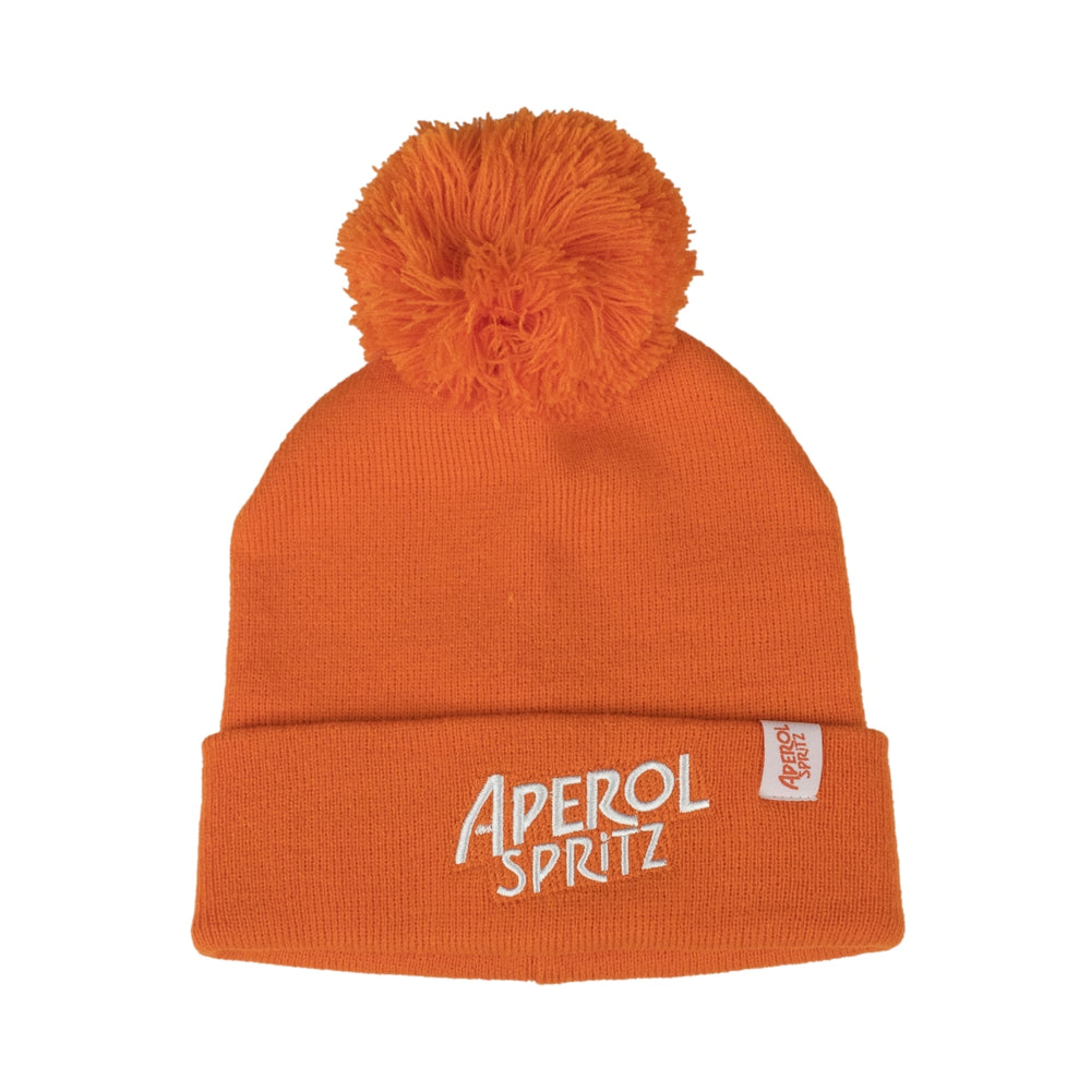 Aperol Spritz Beanie Strick Woll Bommel Winter Mütze One-Size Unisex Cap Hat