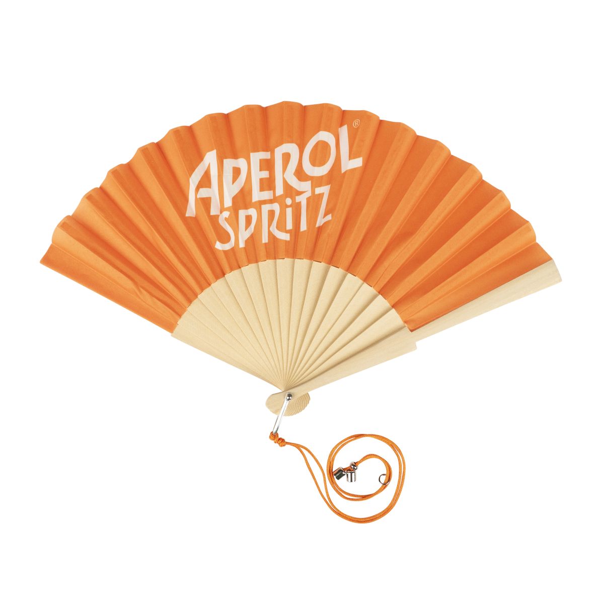 Aperol Spritz Fächer Handfächer Faltfächer Folding Fan Kühlung Sommer Sonne