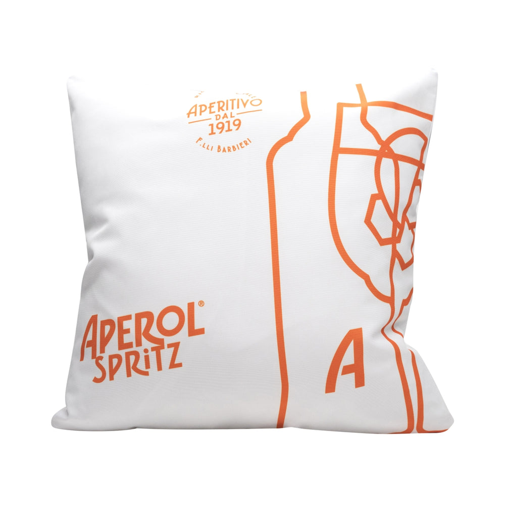 Aperol Spritz Kissen weiß Aperitivo 1919 40x40 Outdoor Deko Lounge Sofa Wohnen