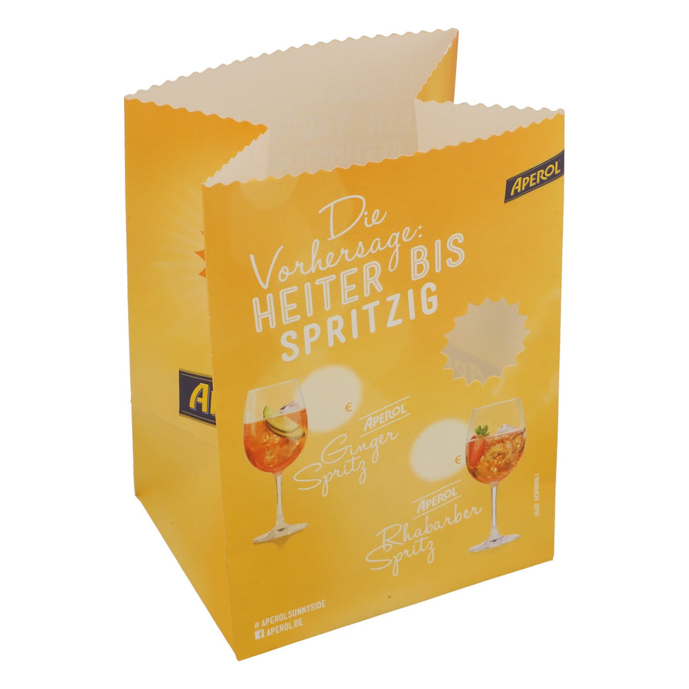 Aperol Spritz Likör Papiertüte Teelichthalter Kerzenhalter "Die Vorhersage: Heiter bis Spritzig"