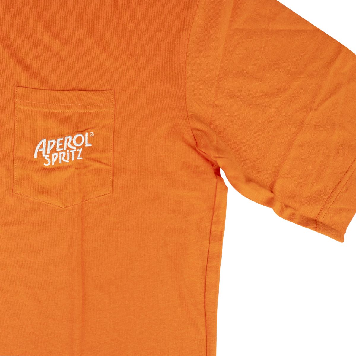 Aperol Spritz T-Shirt Größe S Oversized Brusttasche Logosticker Kurzarm Hemd – Ansicht 2