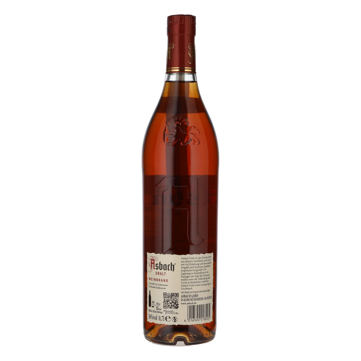 Asbach Likör Flasche 0,7l 36% vol. Asbach Uralt Weinbrand – Ansicht 3