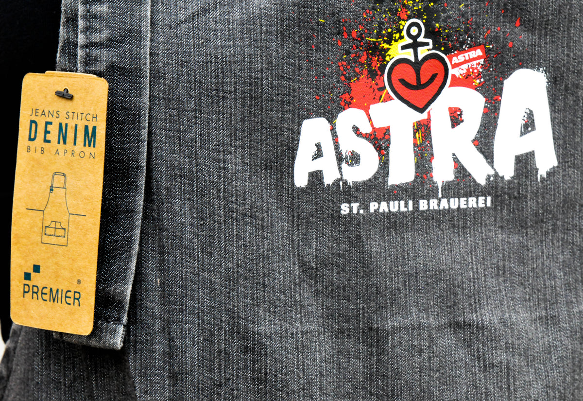 Astra Bier Denim Grillschürze Servierschürze Jeansstoff lange Ausführung – Ansicht 3