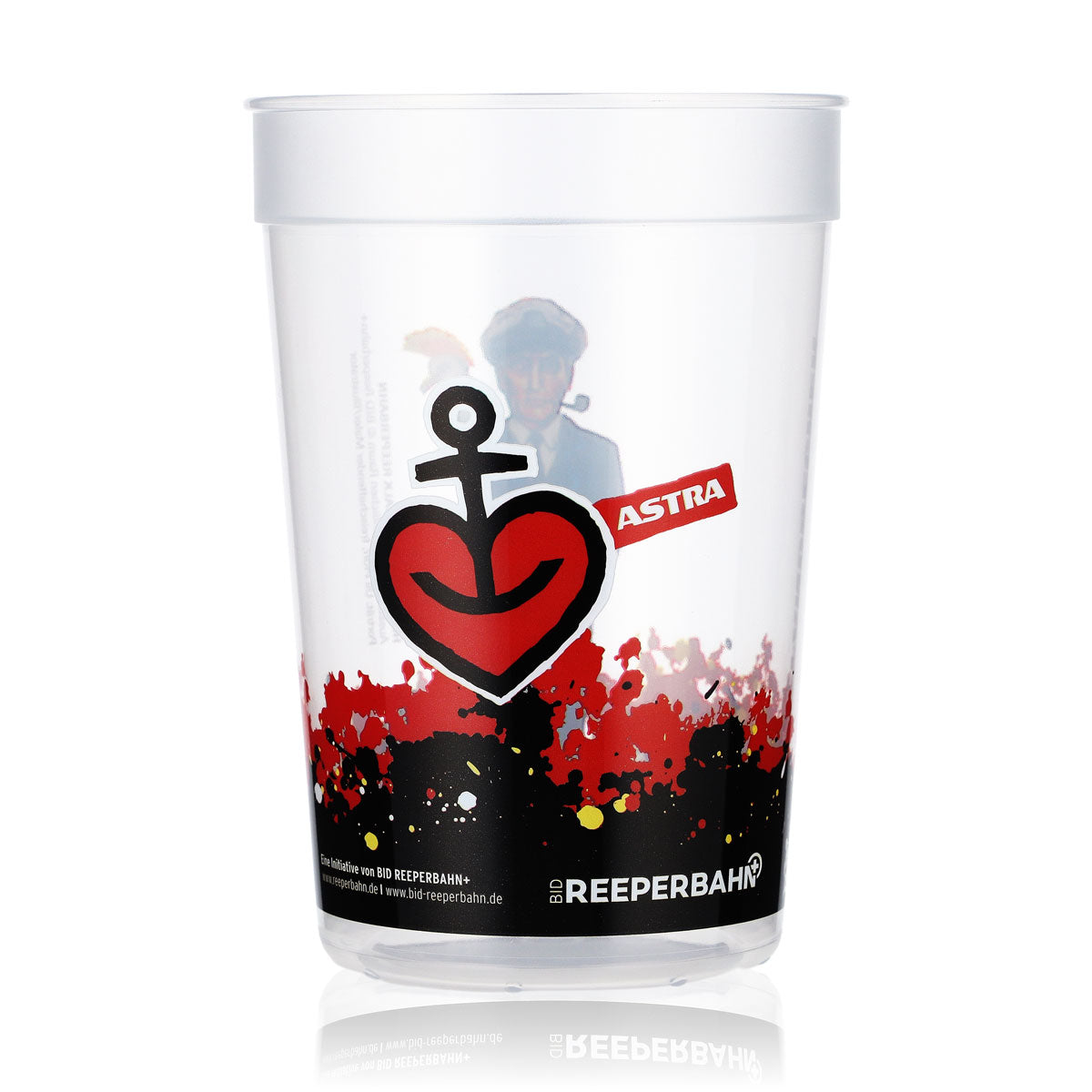 Astra Bier Glas Becher Mehrweg Hartplastik 0,4l Reeperbahn Hans Albers