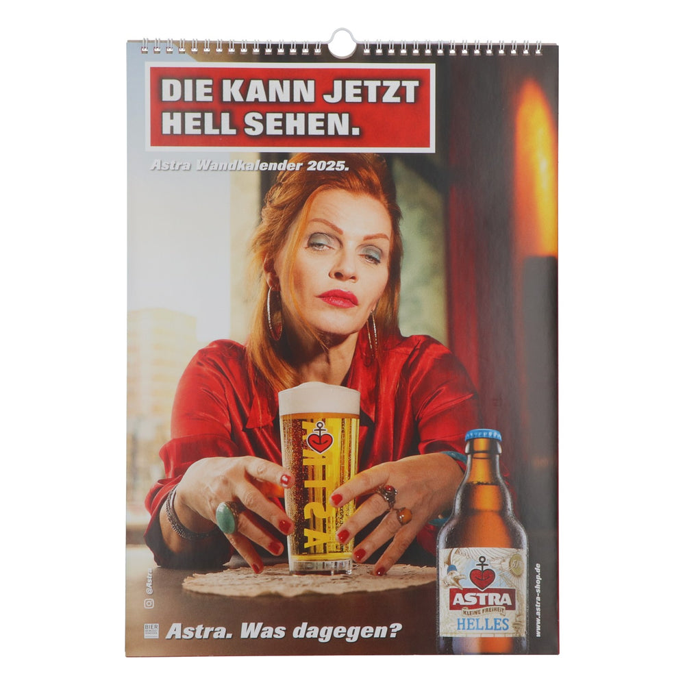 Astra Bier Kalender 30x42 cm "DIE KANN JETZT HELL SEHEN" 2025