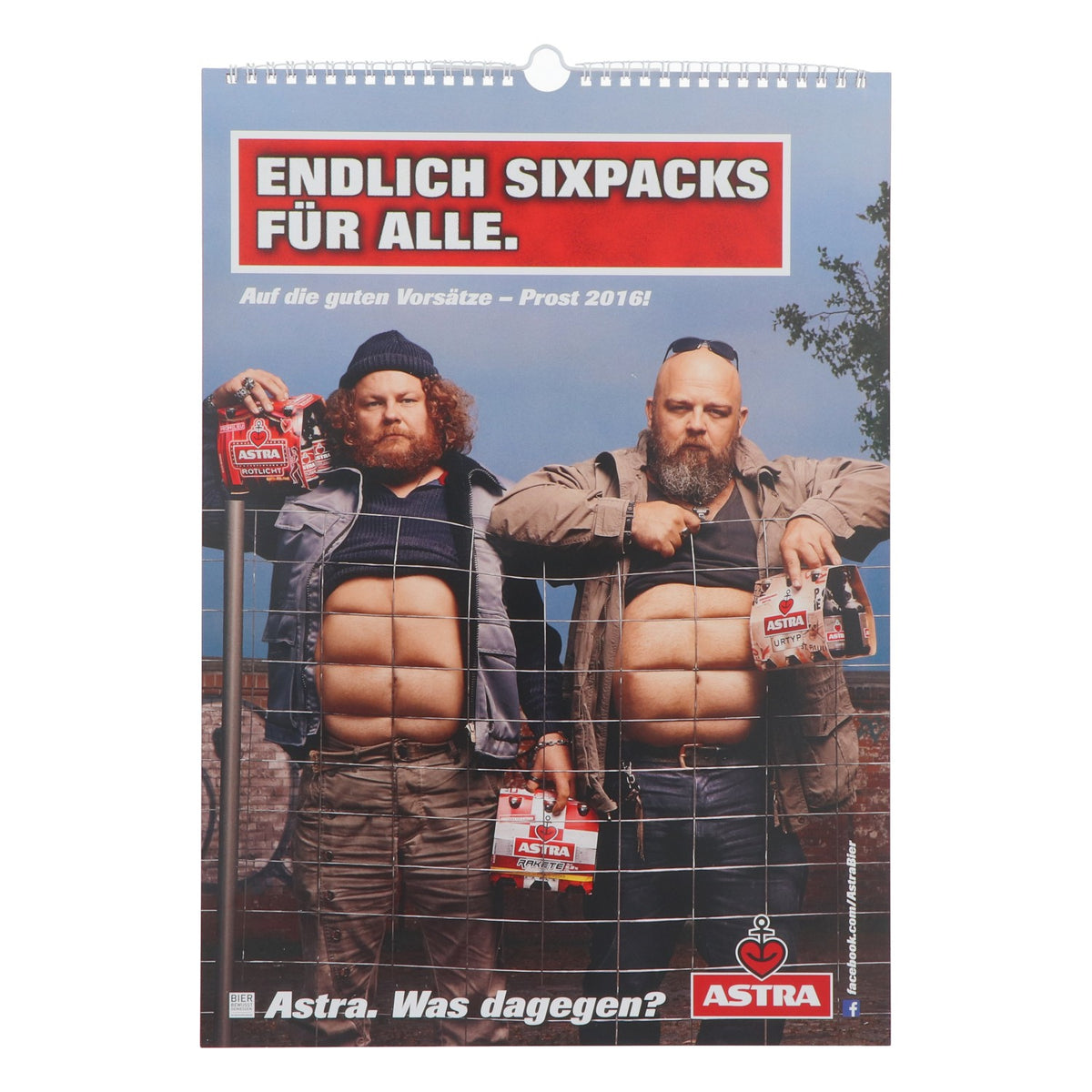 Astra Bier Wandkalender 2016 Bilderkalender "Endlich Sixpacks für alle"