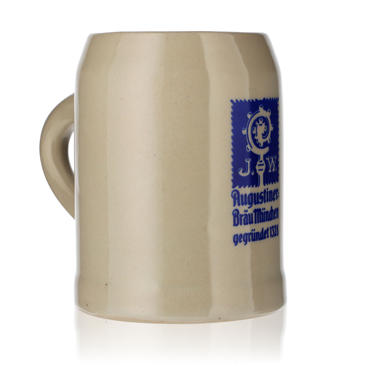 Augustiner Bier Glas Bierseidel Sammlerkrug Humpen 0,5l Tonkrug Beige – Ansicht 2