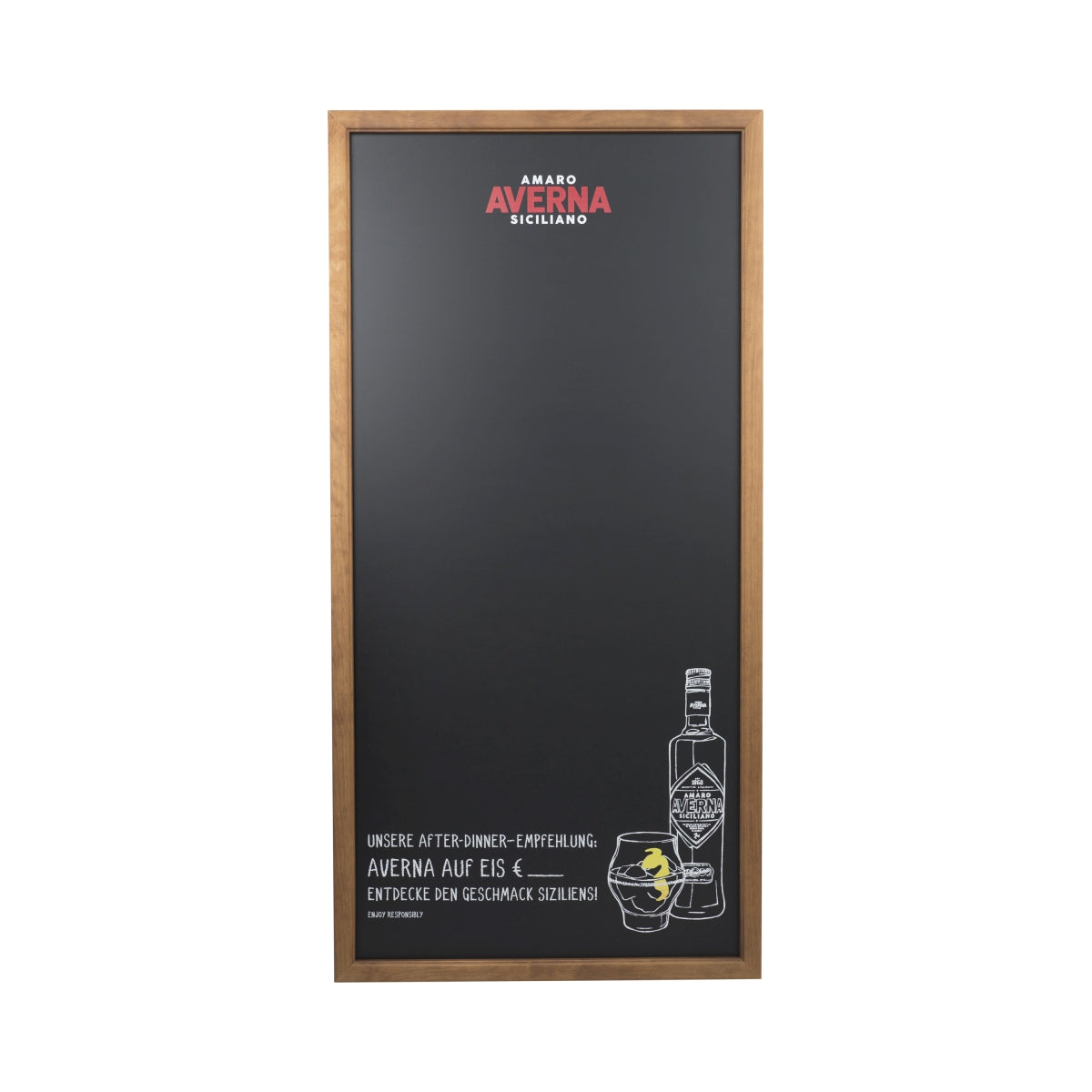 Averna Amaro Kreidetafel 120x60 Holzrahmen Gastro Menu Board Wand Reklame