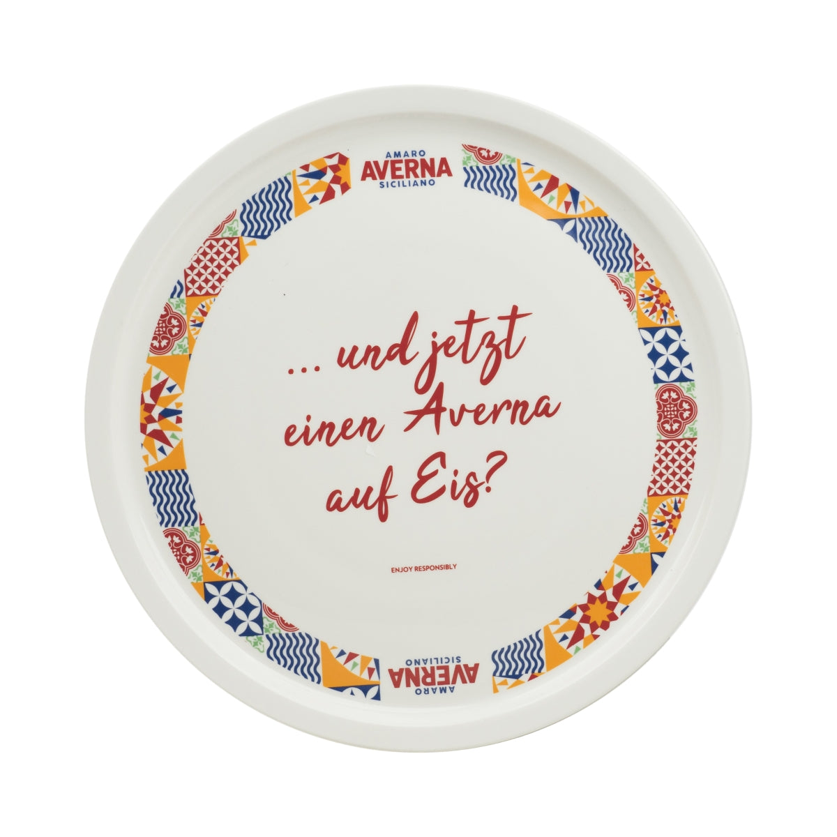 Averna Amaro Teller Ø31cm Pizza Pasta Italien Porzellan Mosaik Gastro Eiscafe