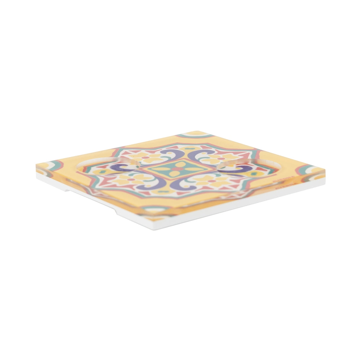 Averna Untersetzer Glas + Espresso Tasse Tablett 15x15cm Teller Fliesenoptik – Ansicht 2