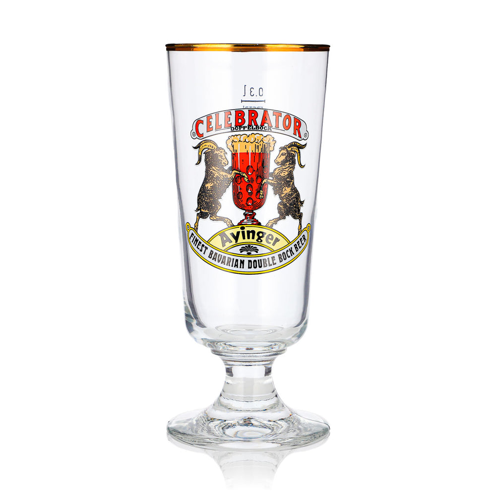 Ayinger Bier Glas 0,3l Kelch Goldrand Celebrator Rastal