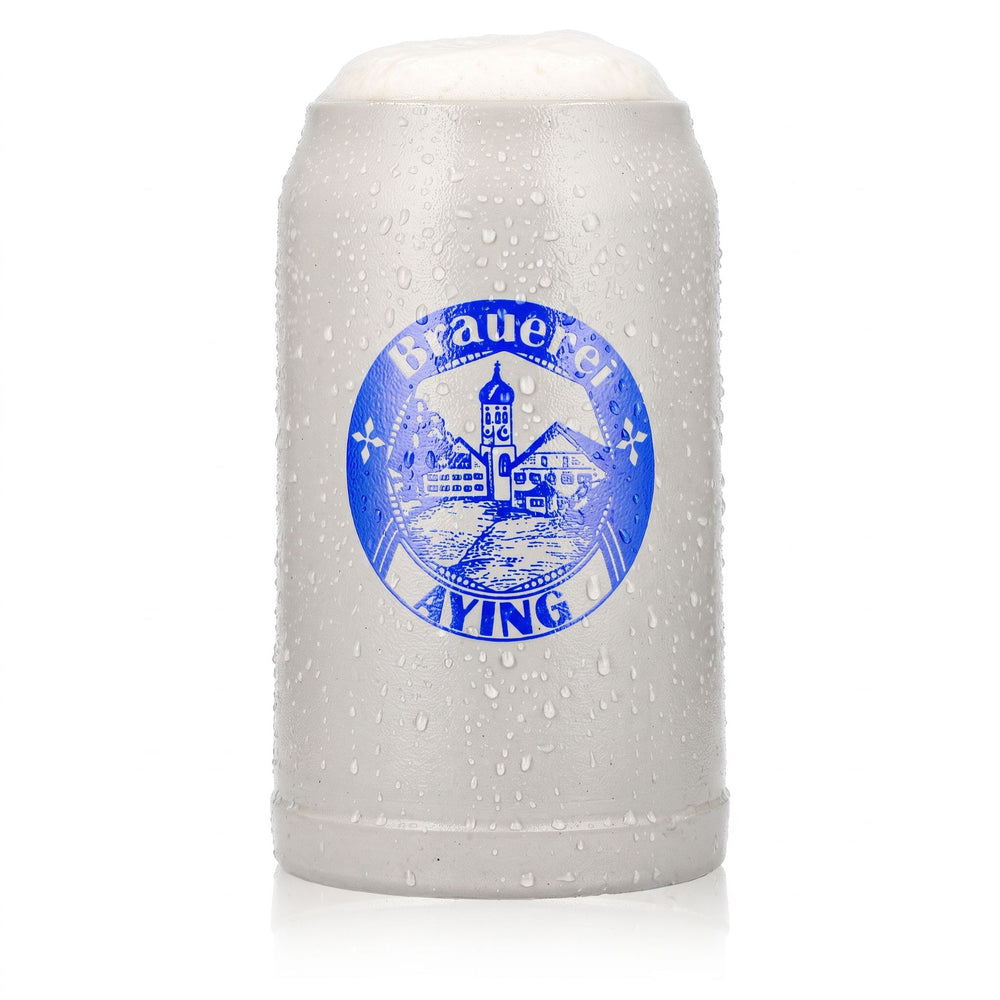 Ayinger Bier Glas 1l Tonkrug Masskrug Brauerei Aying Ton Sahm