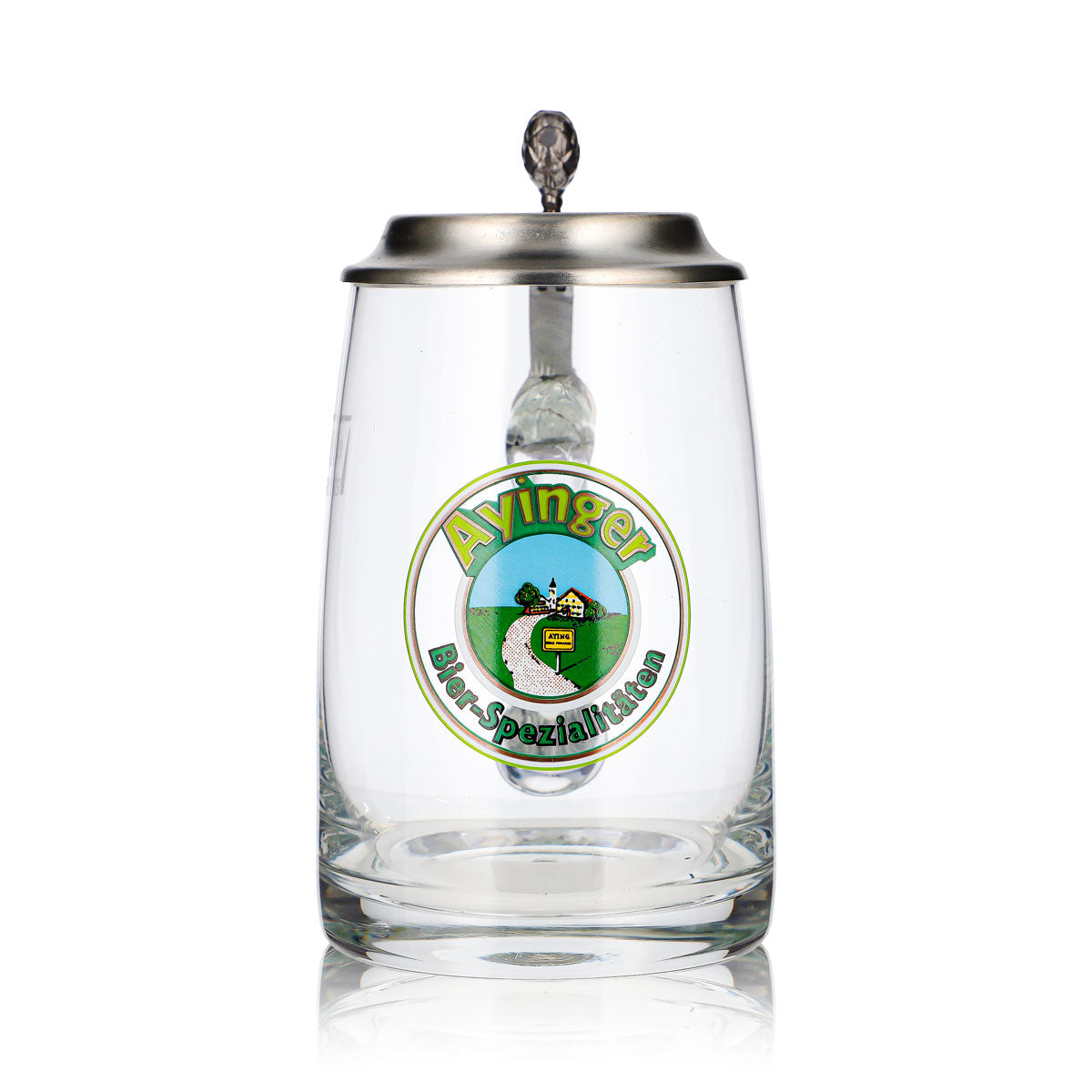 Ayinger Bier Glas Krug Bierseidel Bierhumpen 0,5l mit Zinndeckel Rastal