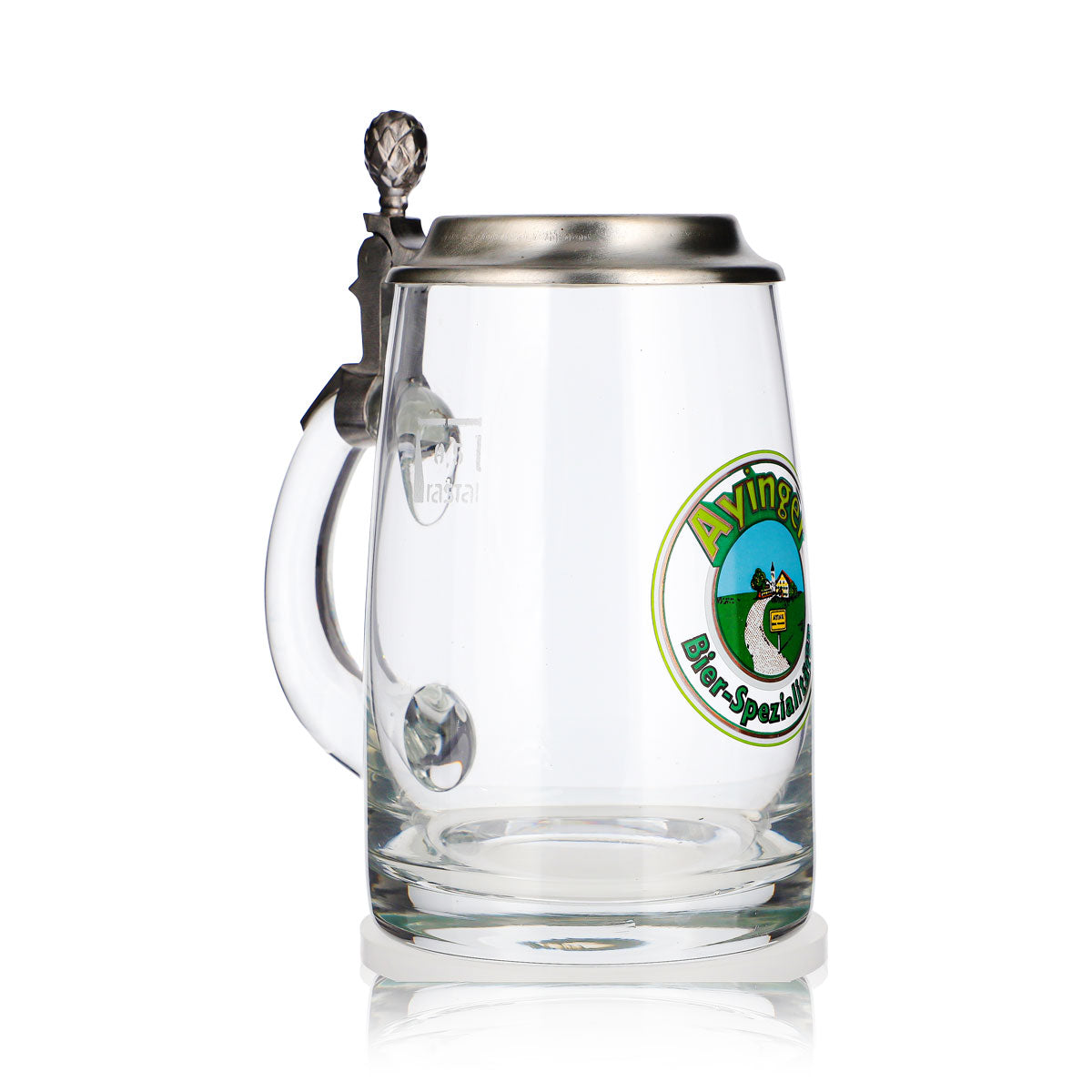 Ayinger Bier Glas Krug Bierseidel Bierhumpen 0,5l mit Zinndeckel Rastal – Ansicht 2