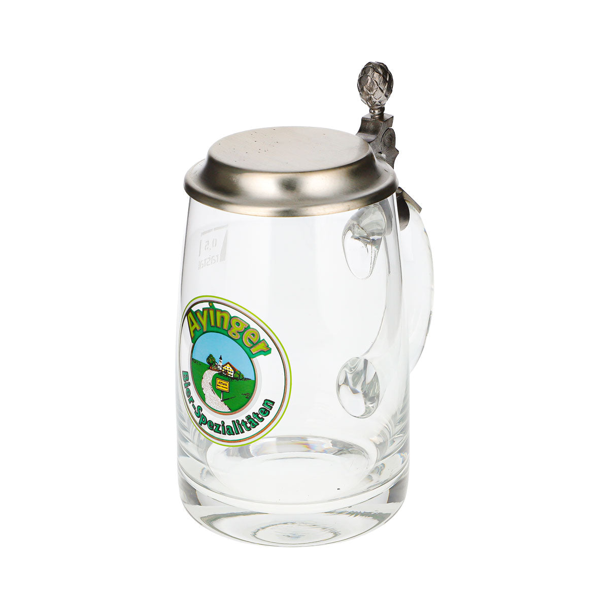 Ayinger Bier Glas Krug Bierseidel Bierhumpen 0,5l mit Zinndeckel Rastal – Ansicht 6