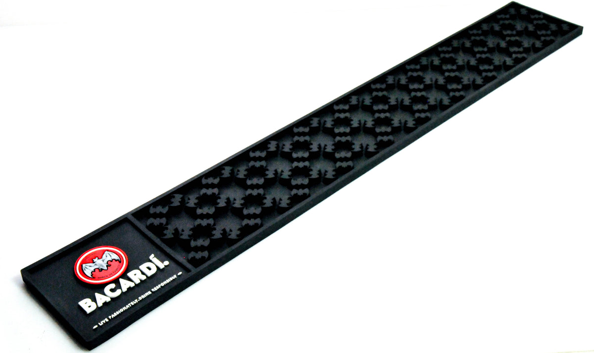 Bacardi Rum Barmatte Barzubehör Schwarz Feldermäuse-Noppen Gummi – Ansicht 2