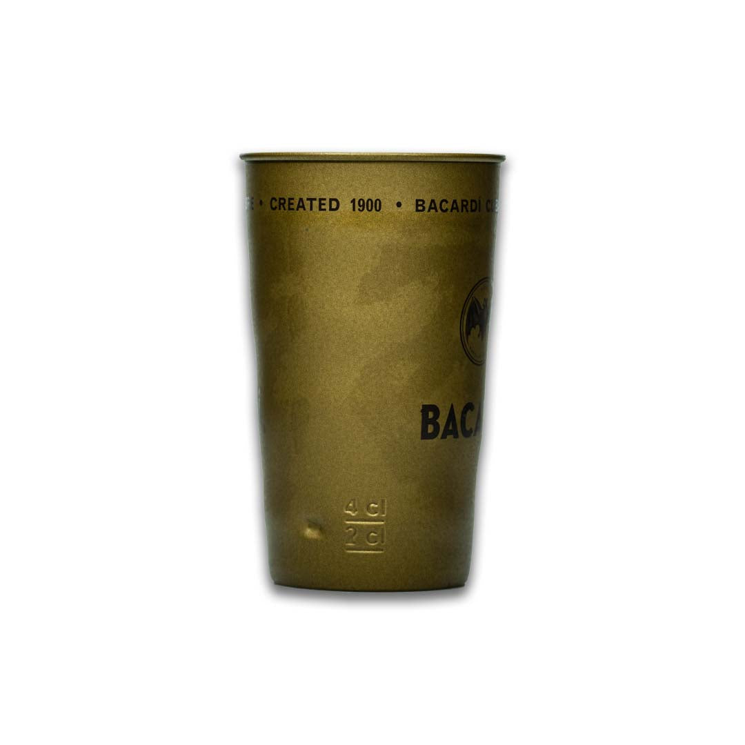 Bacardi Rum Becher 0,38l - Exklusiver Metallbecher Matt Gold Limited Edition – Ansicht 4