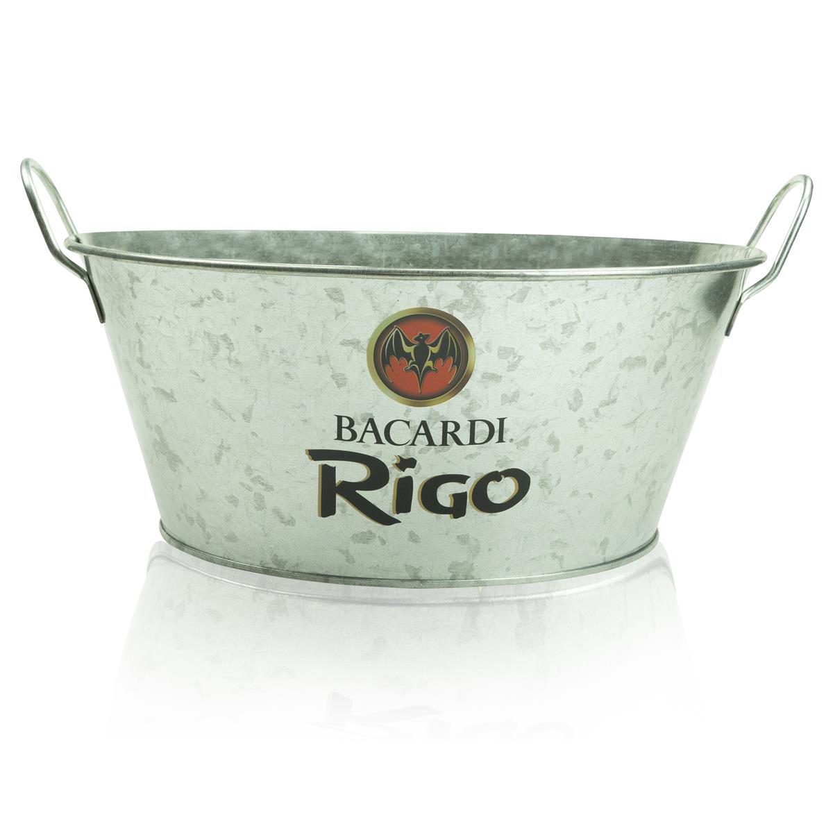 Bacardi Rum Flaschenkühler Eiswürfelbehälter Rigo Metall Schale groß