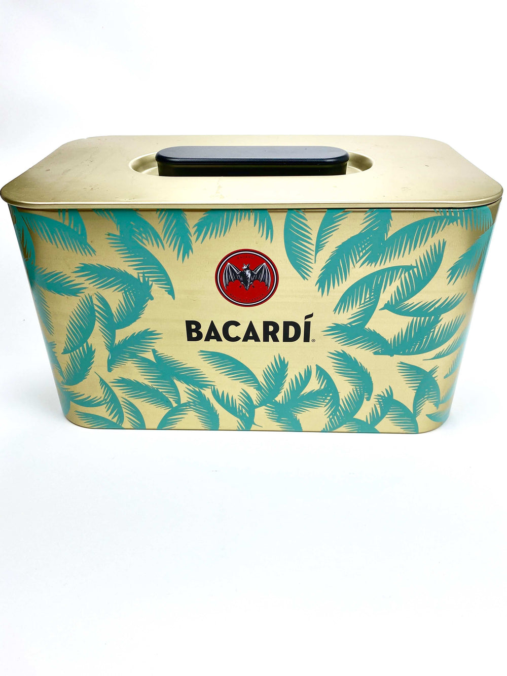 Bacardi Rum Kühler Eiswürfelbehälter Box Flaschen Cooler Palme gold Mint