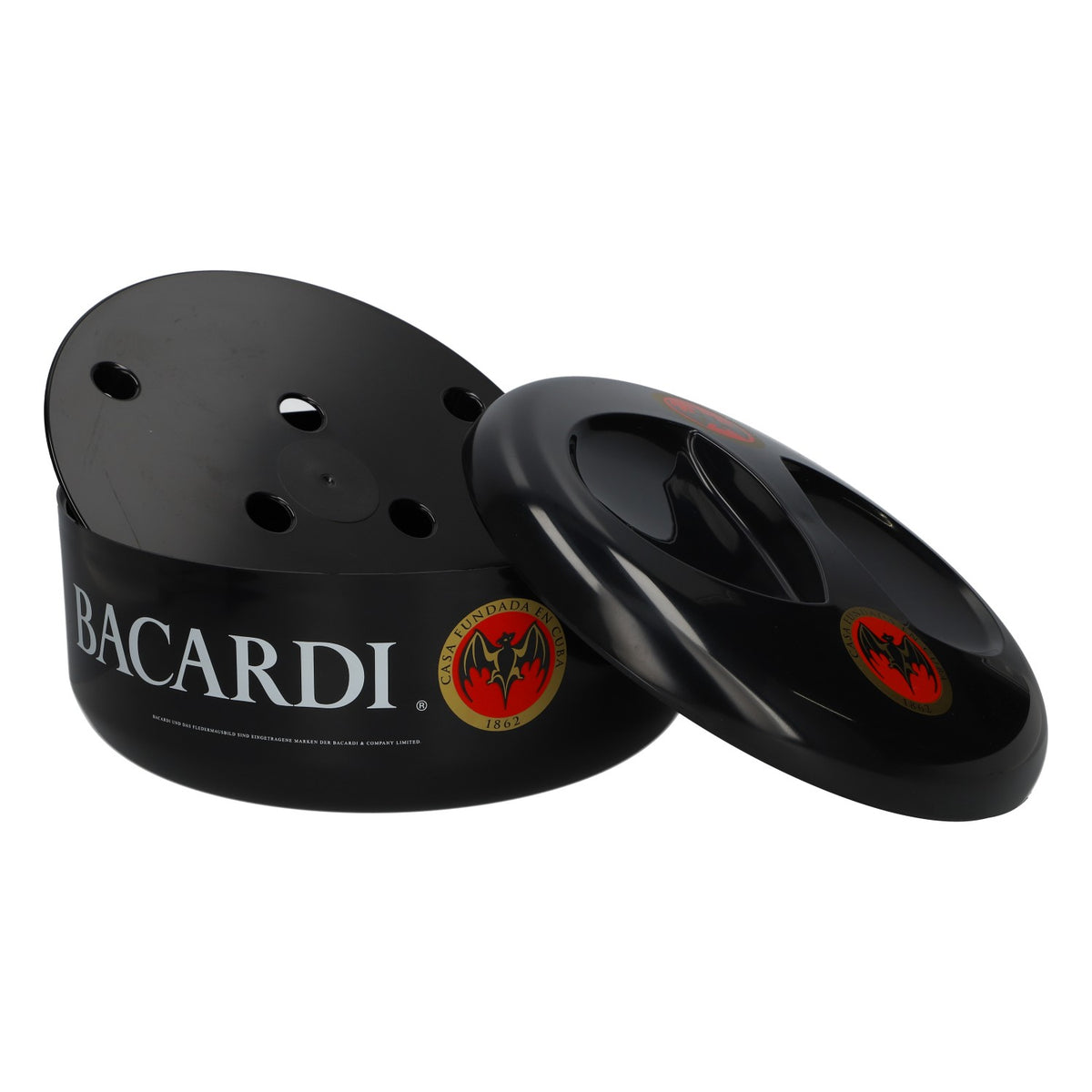 Bacardi Rum Kühler Flaschenkühler Fledermaus Logo Casa Fundada 1862 neu schwarz – Ansicht 4