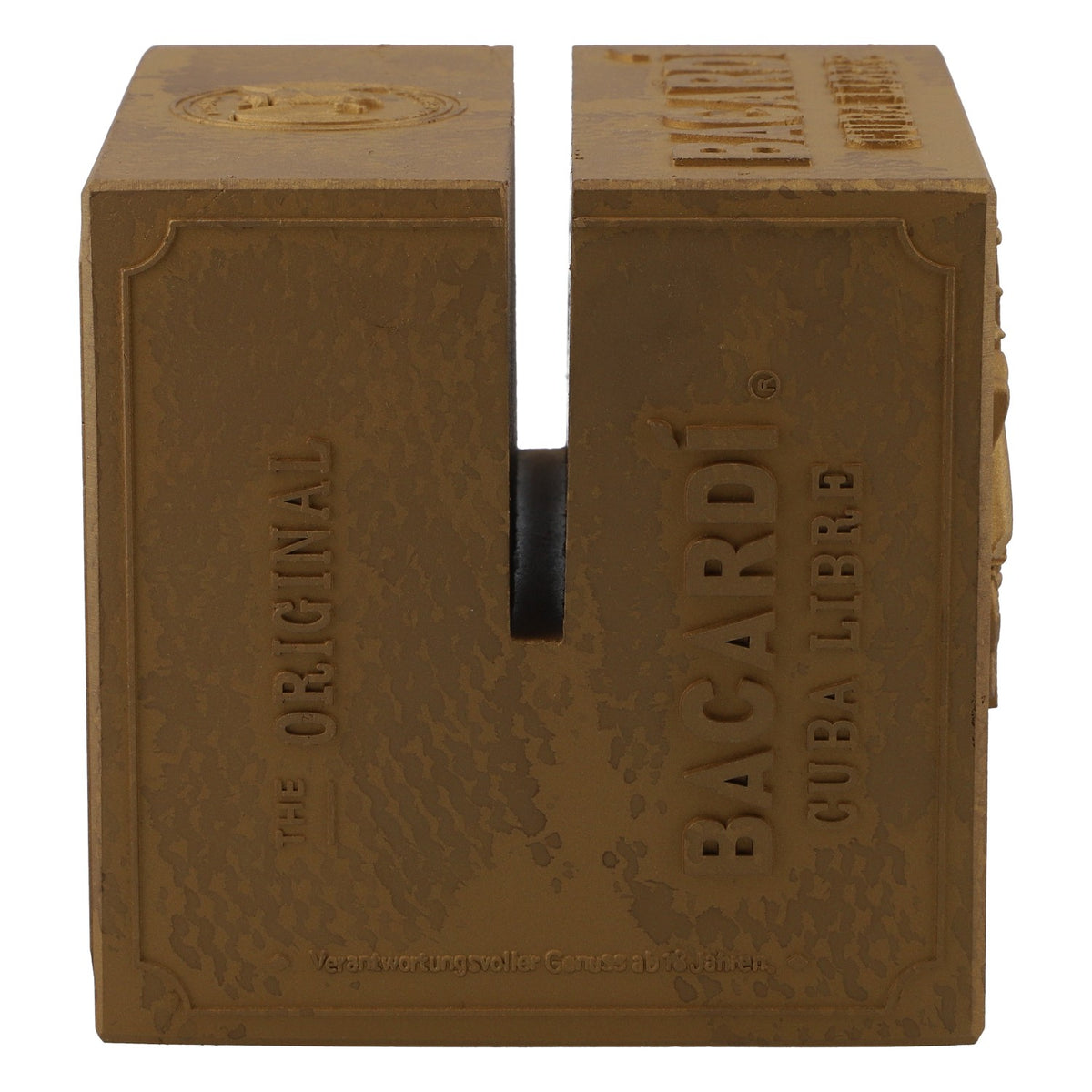 Bacardi Rum Tischaufsteller Aufsteller Kartenaufsteller Vollmetall (Gold) – Ansicht 3