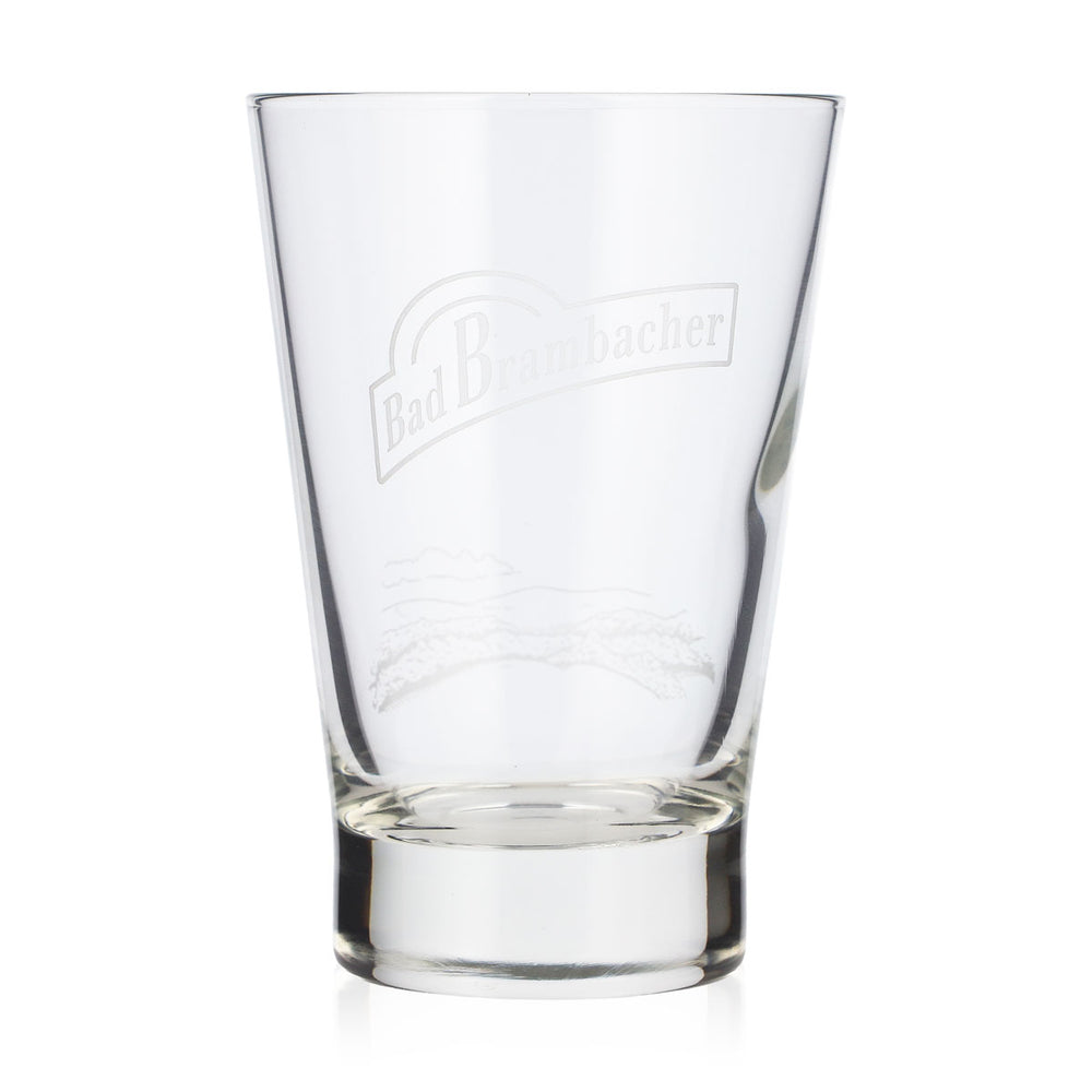 Bad Brambacher Wasser Glas 0,23l weißes Logo weiße Gravur unten Limonaden Glas