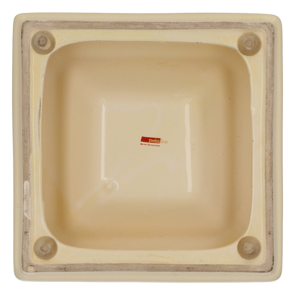 Barclay Zigaretten Keramik Aschenbecher Ashtry 80er Jahre Beige XXL 19x19cm – Ansicht 4