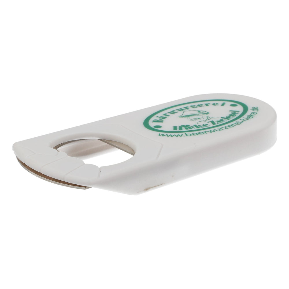 Bärwurzerei Hieke Zwiesel Likör Flaschenöffner Kapselheber Weiß Logo grün