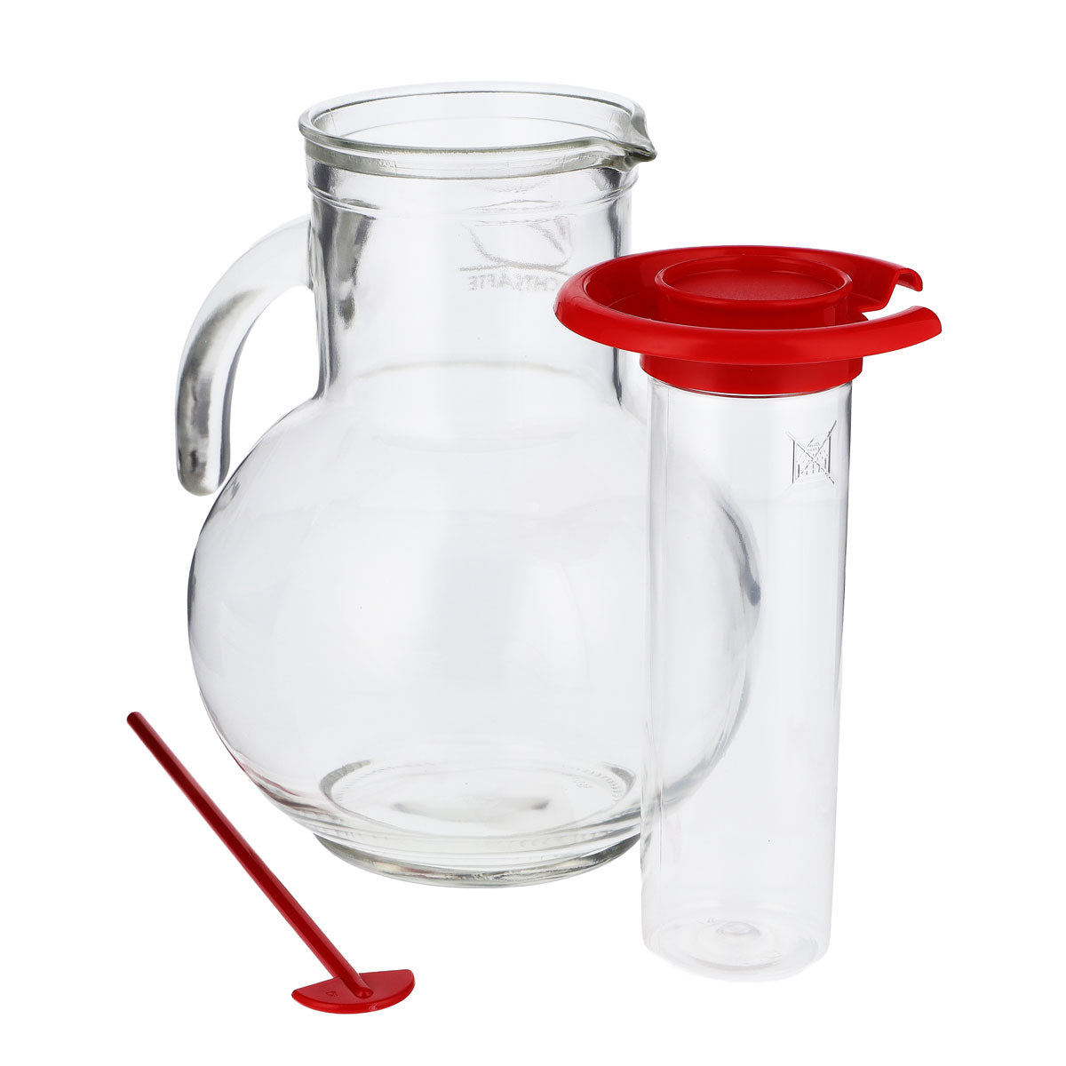 Bauer Saft Glas Karaffe Pitcher Fruchtsäfte mit Eisröhre Umrührer – Ansicht 5