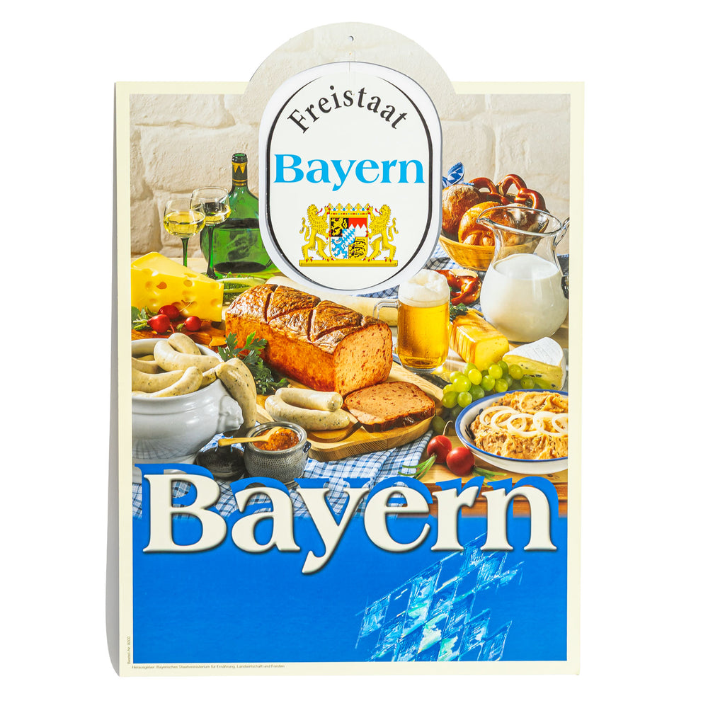 Bayern Schild Deckenanhänger "Spezialitäten aus Bayern" 59x42 cm