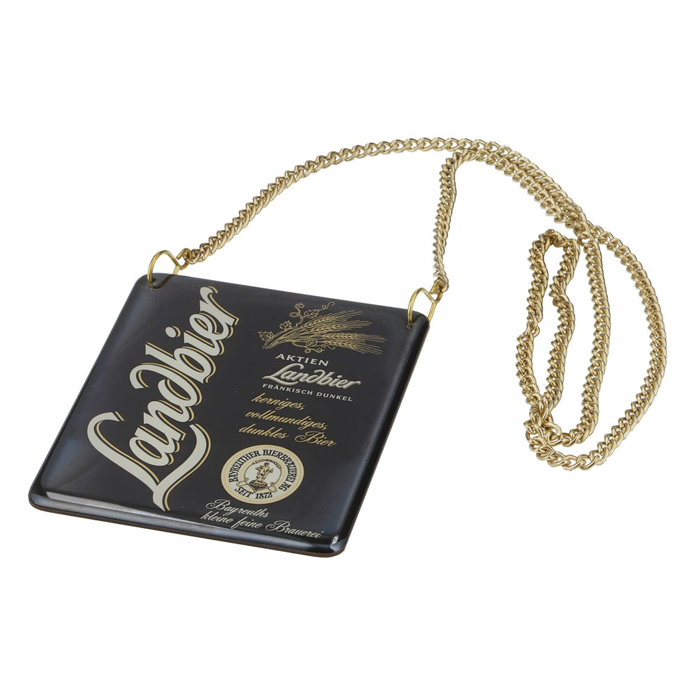 Bayreuther Bierbrauerei Zapfhahnschild Aktien Landbier 3D mit Kette