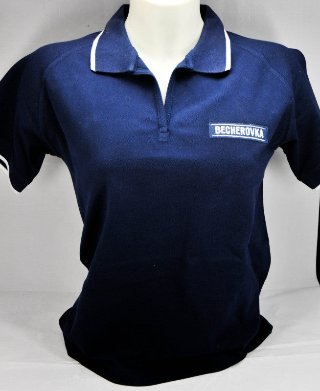 Becherovka Vodka Polo Shirt Shirt Kellnershirt Kleidung Men Gr.S,blau