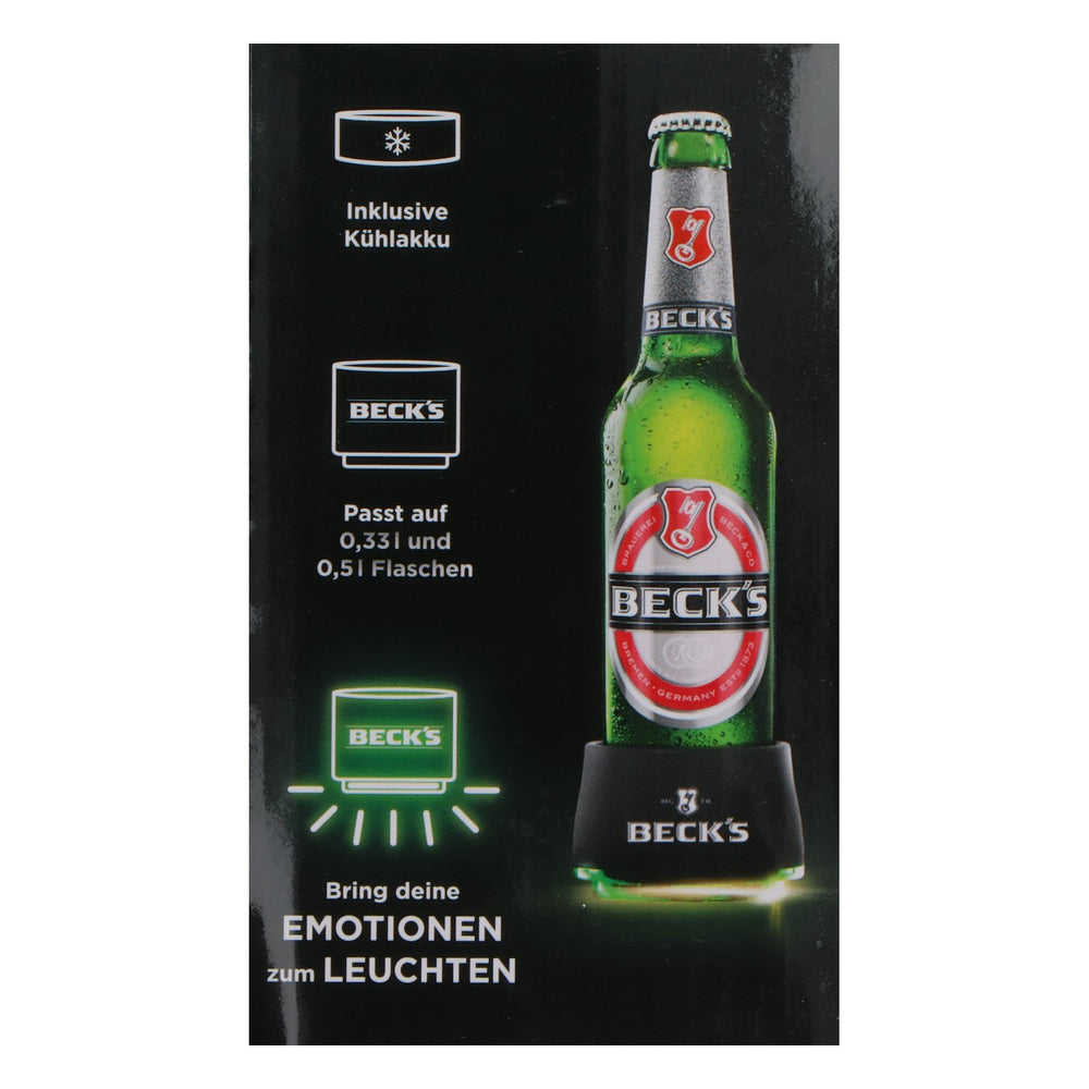 Becks Flaschenkühler LED 0,33l 0,5l FIFA World Cup 2018 Kühlakku grün/schwarz