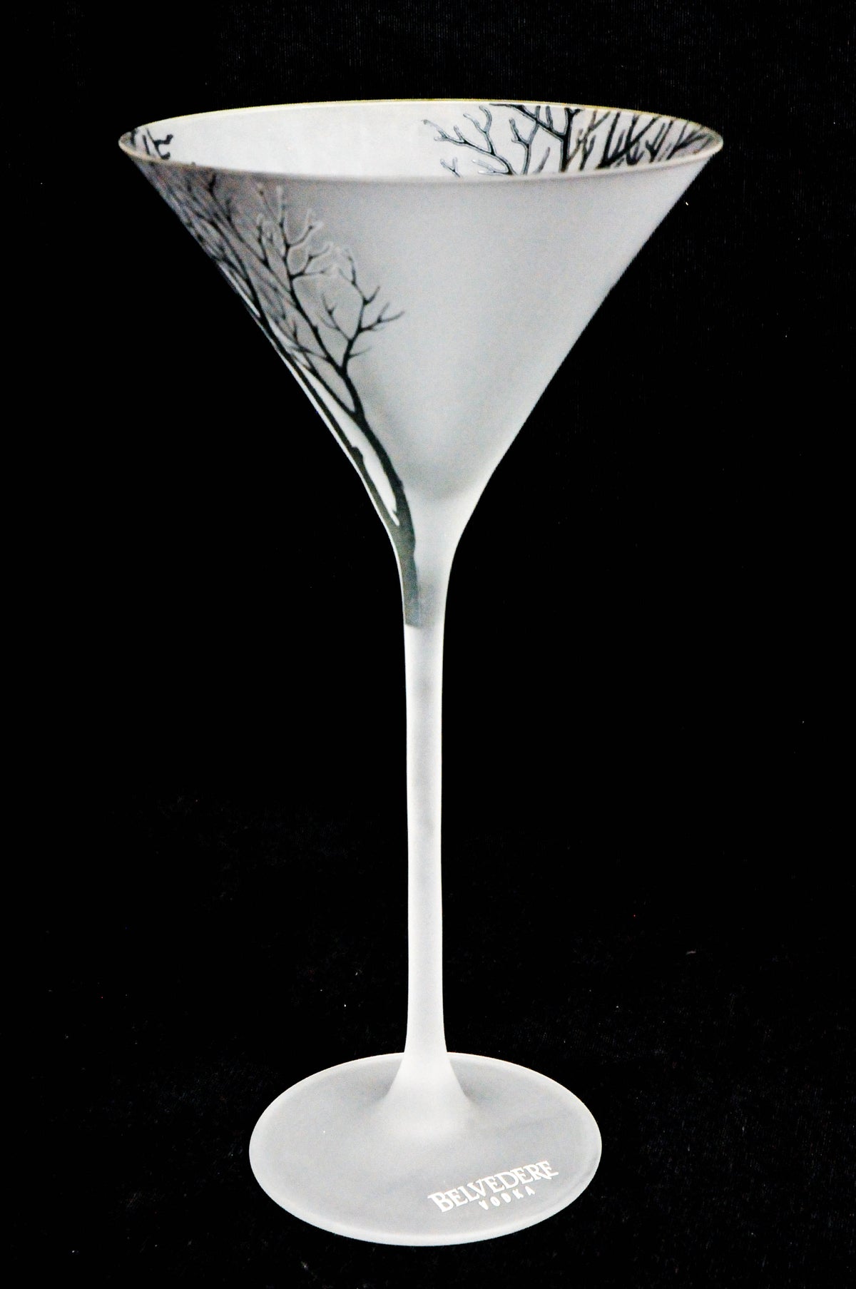 Belvedere Vodka Cocktailglas Vodkaglas Gläser Baumsignatur weiß satiniert