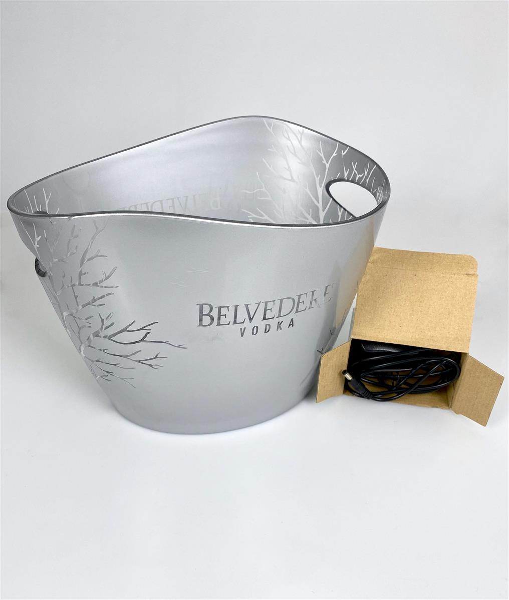 Belvedere Vodka LED Akku Flaschenkühler Eiswürfelbehälter Single silber – Ansicht 4