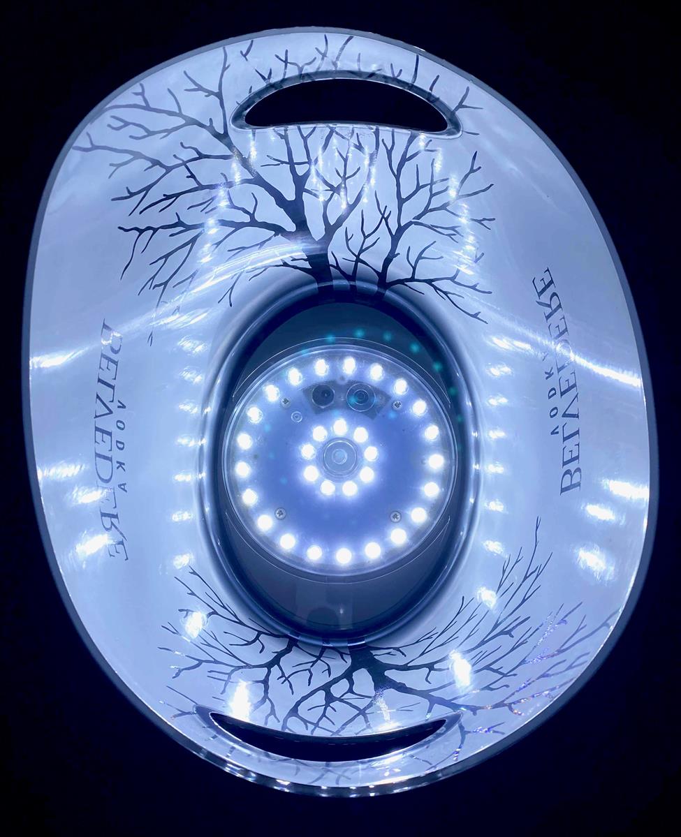 Belvedere Vodka LED Akku Flaschenkühler Eiswürfelbehälter Single silber – Ansicht 5