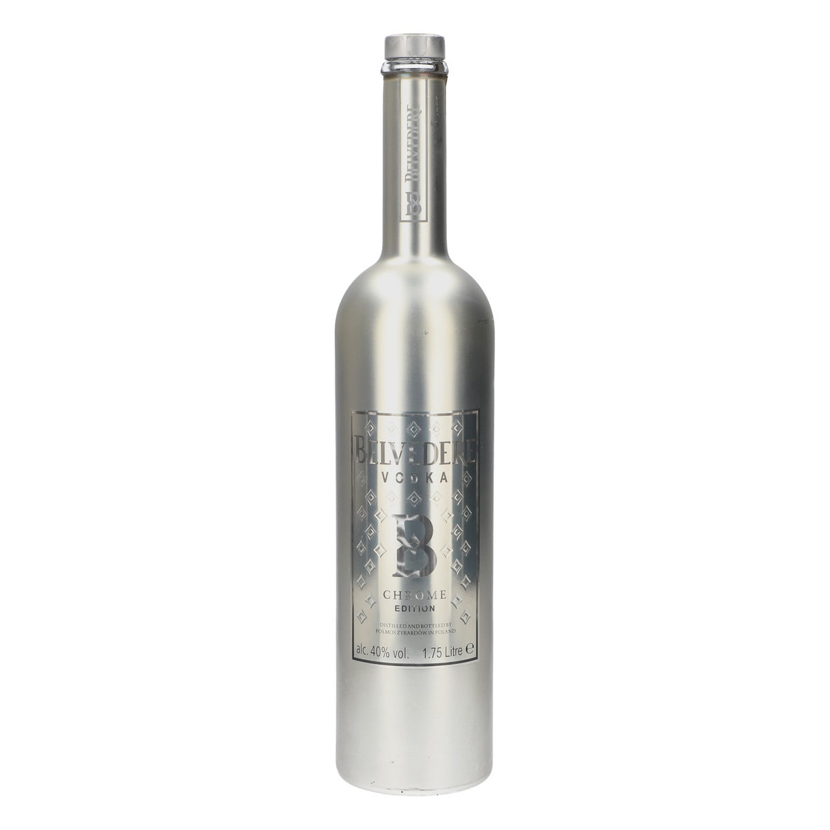 Belvedere Vodka Showflasche 1,75l Leere Flasche Chrome Edition mit LED gebraucht
