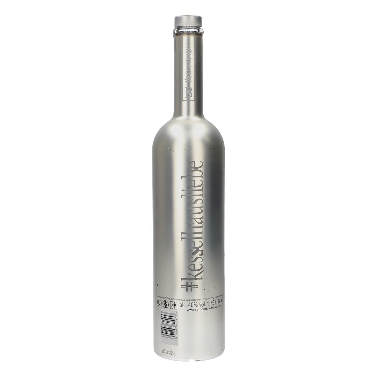 Belvedere Vodka Showflasche 1,75l Leere Flasche Chrome Edition mit LED gebraucht – Ansicht 3