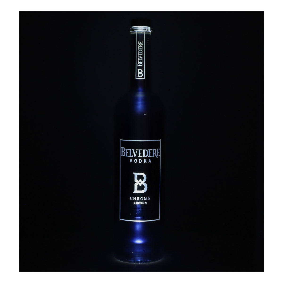 Belvedere Vodka Showflasche 1,75l Leere Flasche Chrome Edition mit LED gebraucht – Ansicht 5