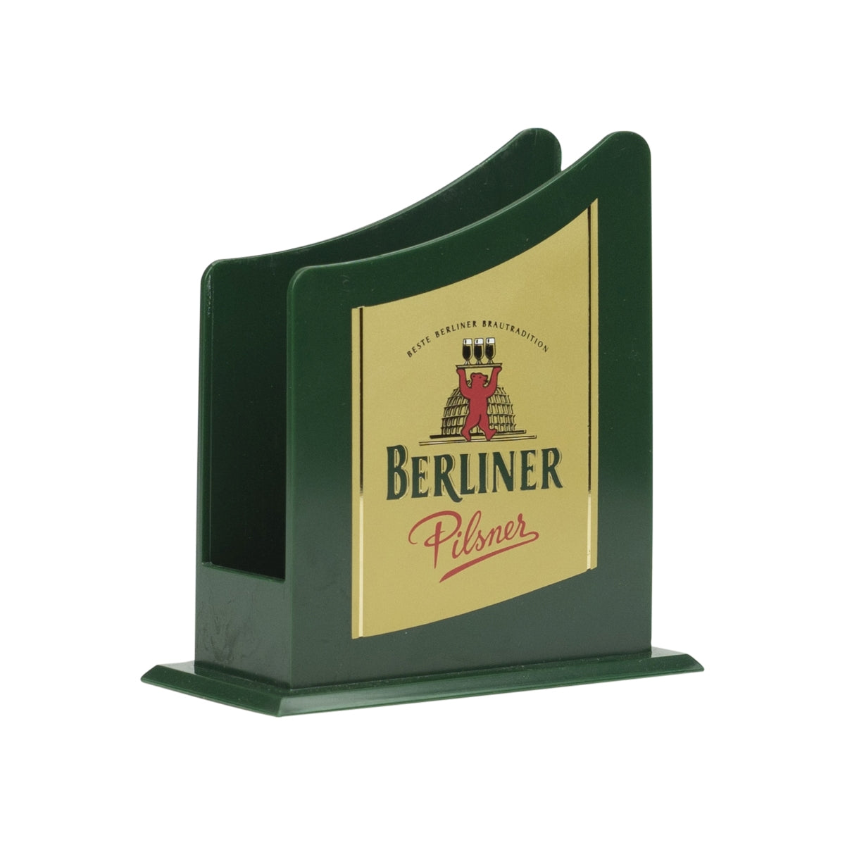 Berliner Pilsner Bier Bierdeckel Halter grün Tischaufsteller Halter Untersetzer – Ansicht 2