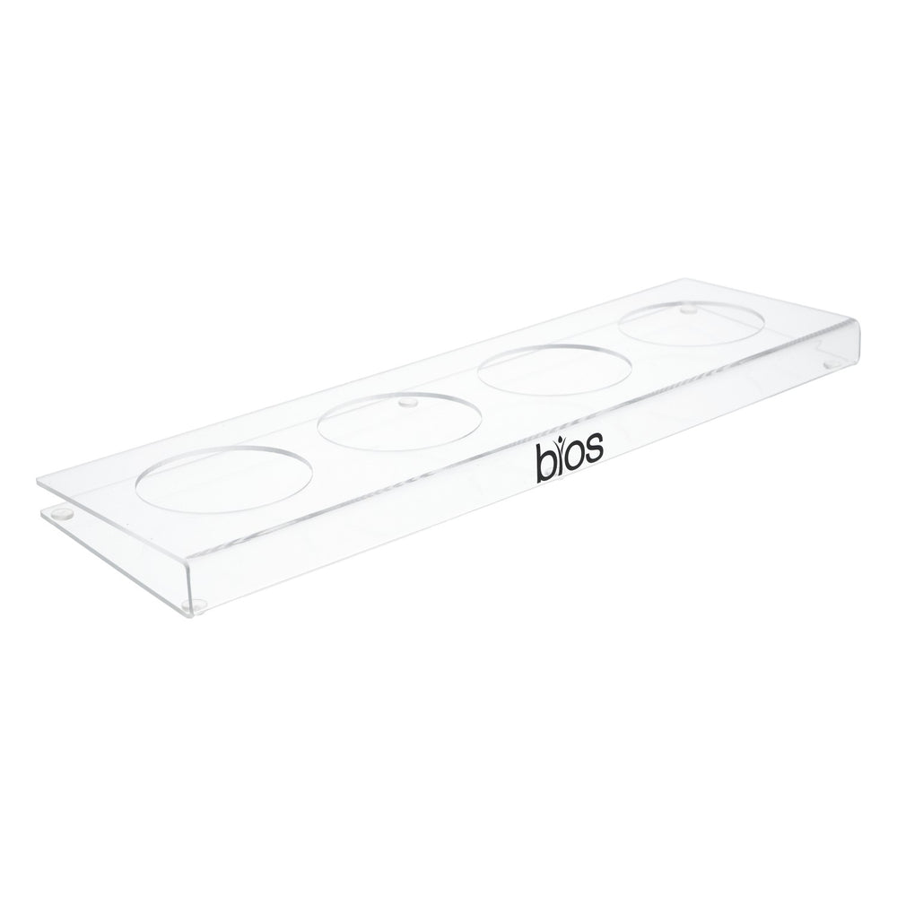 Bios Wasser Tablett Flaschenhalter für 4 Flaschen Flaschenträger Transparent