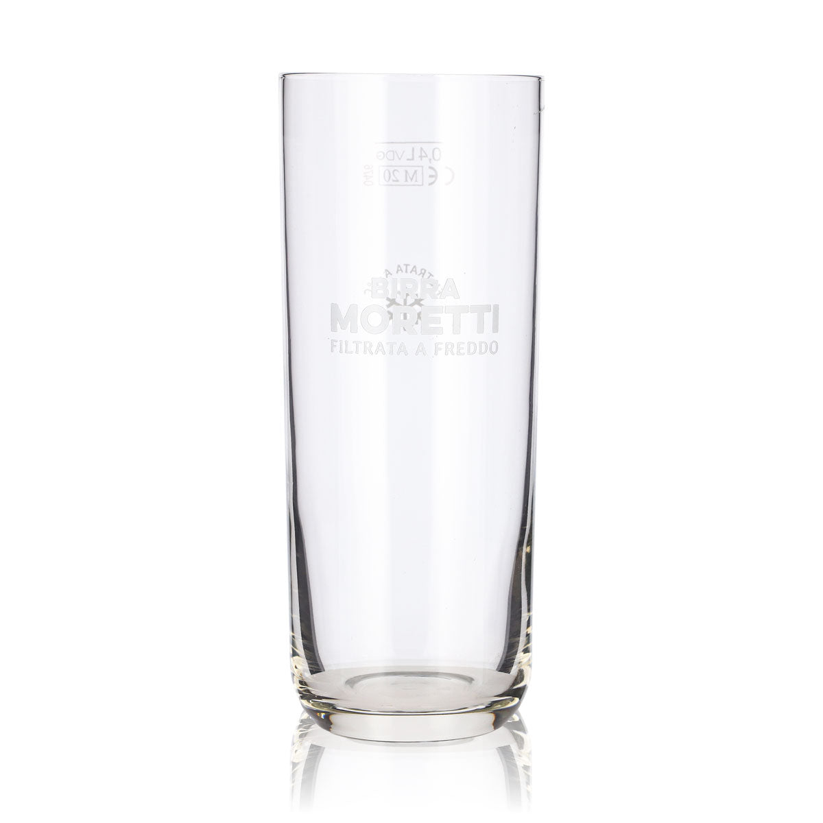 Birra Moretti Bier Glas 0,4l Becher Tumbler weißes Logo Bierglas Willibecher