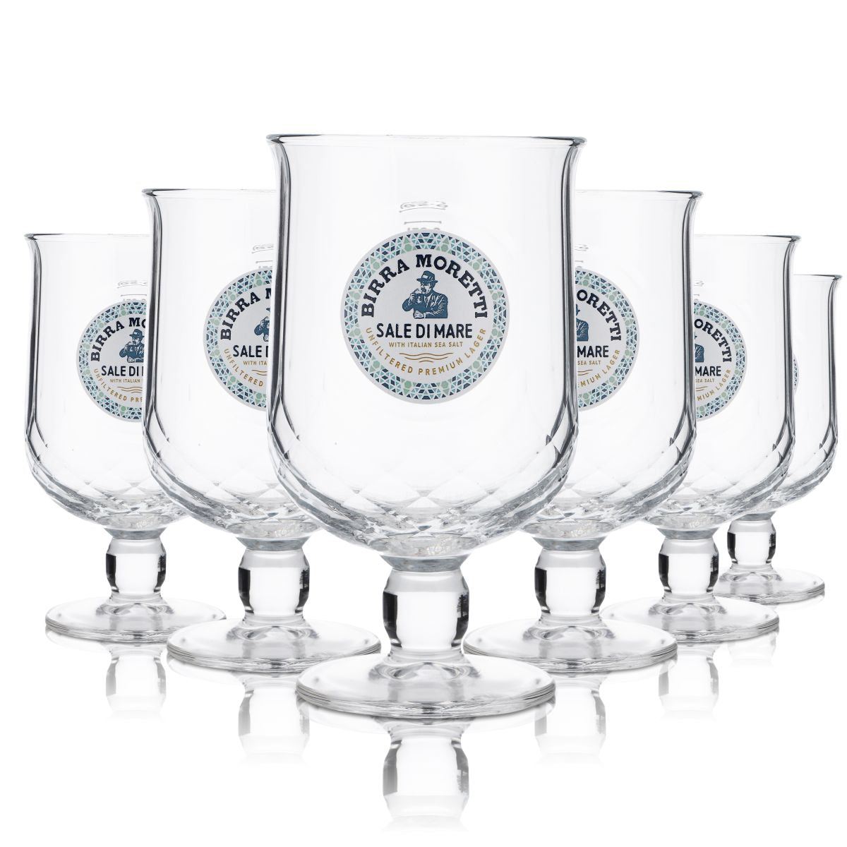 Birra Moretti Glas 0,25l Pokalglas Pilstulpe Sale di Mare Sonderedition Gläser