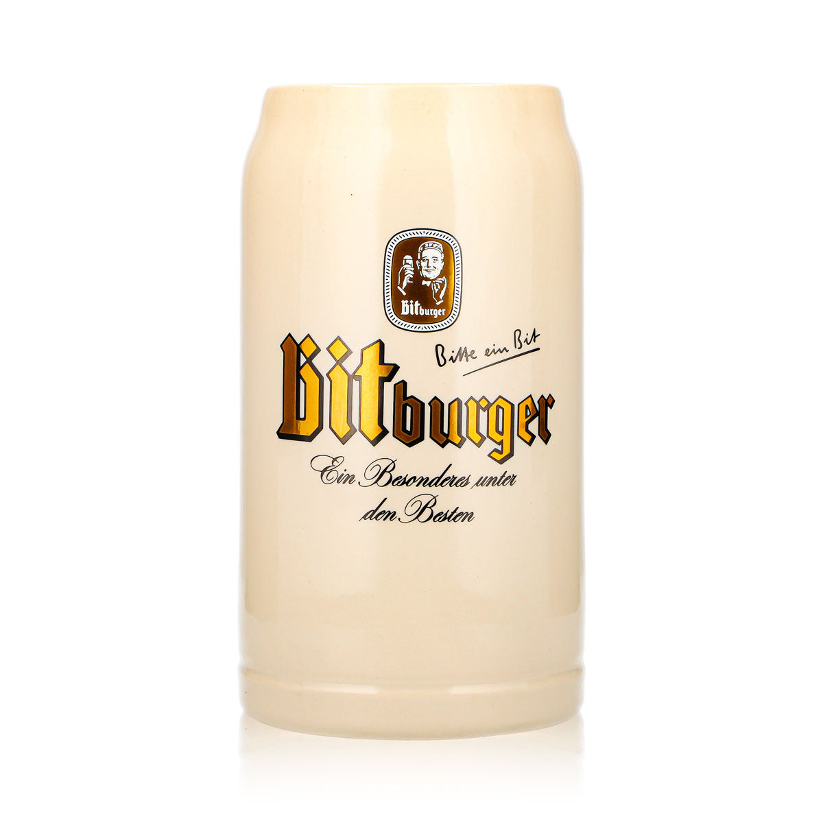 Bitburger Bier Glas 1l Tonkrug Sahm Ton Bayer Krüge – Ansicht 2