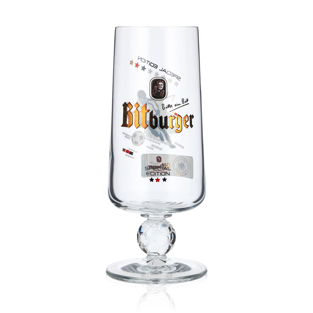 Bitburger Bier Glas Biergläser 0,25l Special Edition No.1 Fußball Pokal Tulpe
