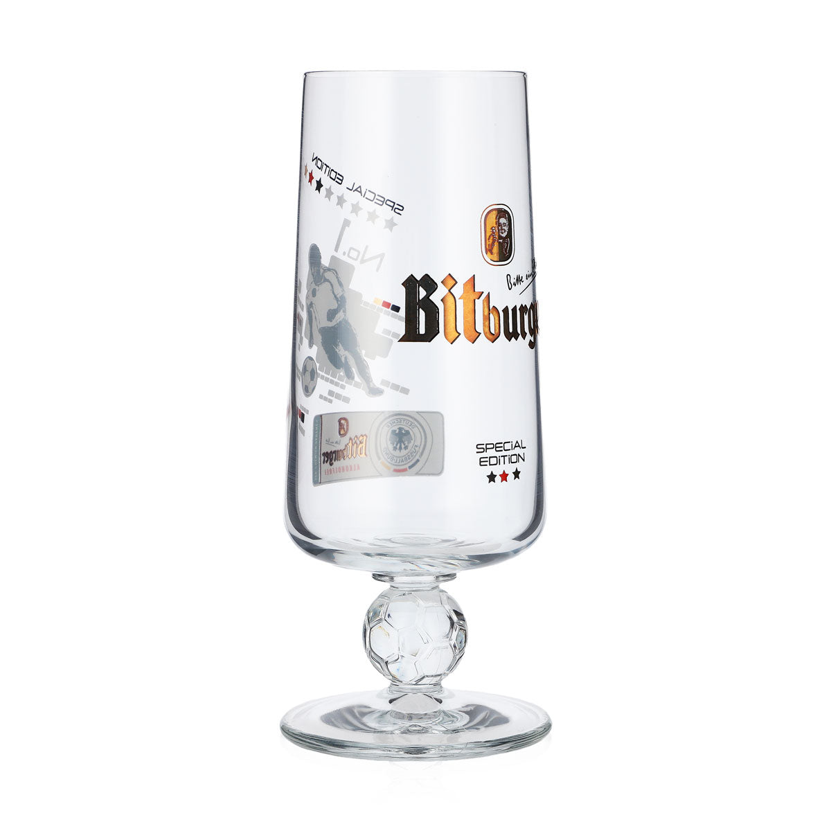 Bitburger Bier Glas Biergläser 0,25l Special Edition No.1 Fußball Pokal Tulpe – Ansicht 2