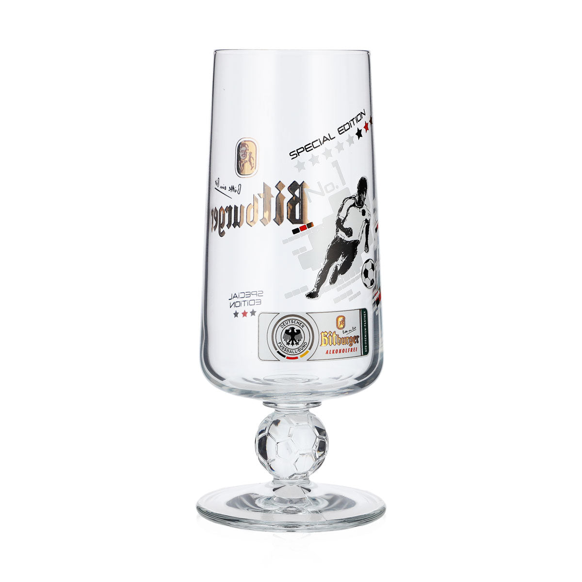 Bitburger Bier Glas Biergläser 0,25l Special Edition No.1 Fußball Pokal Tulpe – Ansicht 4